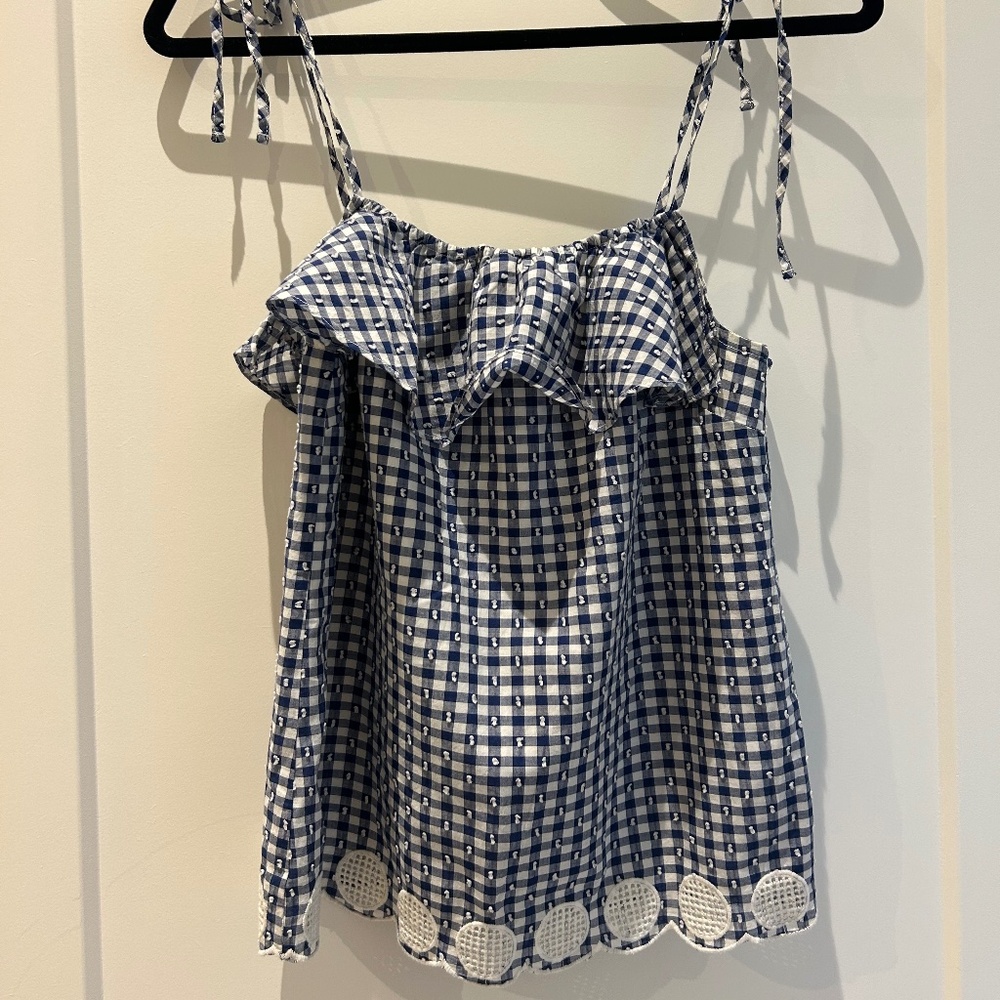Gingham J crew blouse